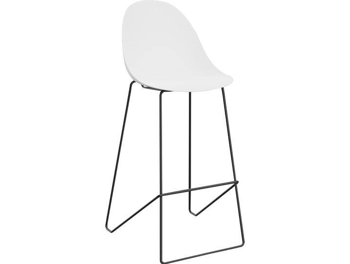 Paperflow, Barhocker, Barhocker VOID , 2er Set, weiss/schwarz Sitz aus Polypropylen, mattschwarzes Stahlgestell mit von Galaxus