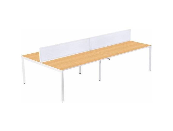 Paperflow, Schreibtisch, 4er-Teamschreibtisch, Breite 1600 / 3200 mm, Tiefe 800 / 1660 mm, weiss / Buche von Galaxus