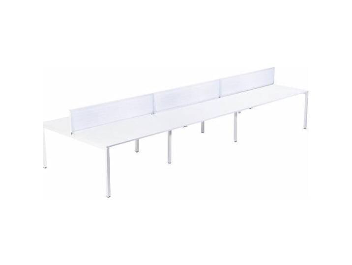 Paperflow, Schreibtisch, 6er-Teamschreibtisch, Breite 1200 / 3600 mm, Tiefe 800 / 1660 mm, weiss von Galaxus