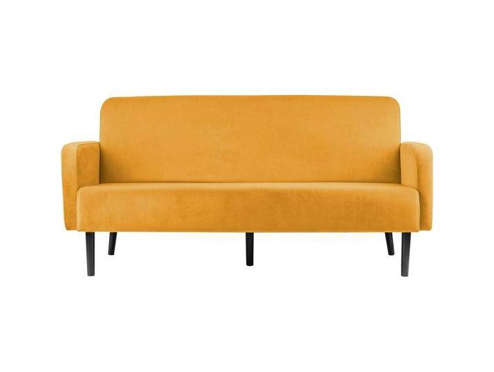 Paperflow, Sofa + Bettsofa, 3-Sitzer Sofa LISBOA safran schwarz Stoff (3-Sitzer) von Galaxus