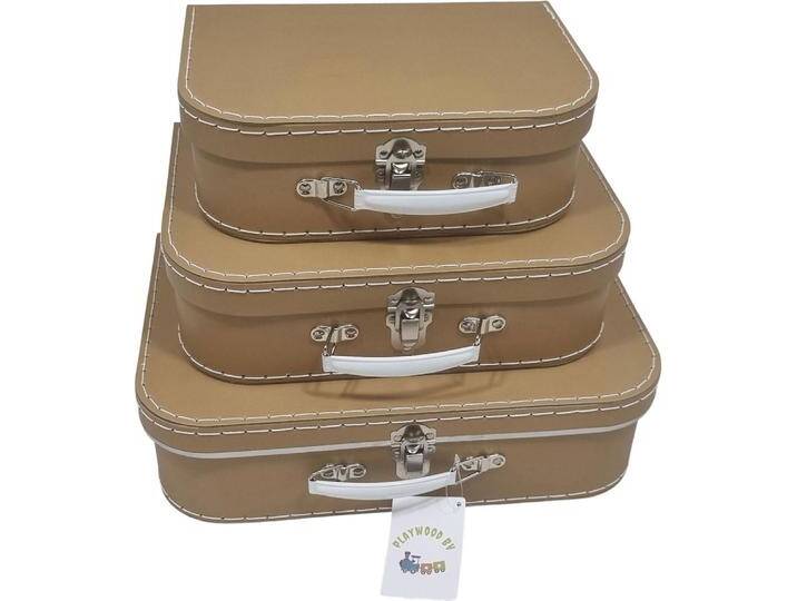 Playwood, Spielzeugaufbewahrung, Kartonkoffer-Set Braun, 3tlg. von Galaxus