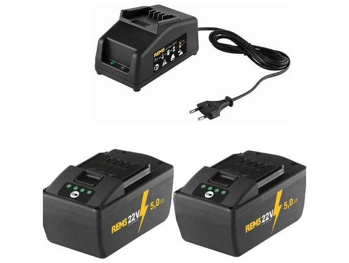 Rems, Werkzeugakku + Ladegerät, Akku Set Power Pack 21,6V (22V max) mit 2x Akku 5,0Ah + Ladegerät 90W ( 571591 ) von Galaxus