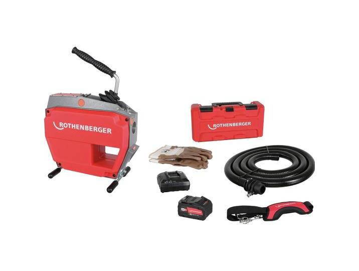 Rothenberger, Bolzenschneider + Seitenschneider, Akkurohrreinigungsmaschine R600 VarioClean f.Rohr-D.20-150mm 18 V 8 Ah (60000 mm) von Galaxus