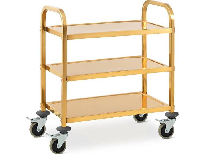 Royal Catering, Servierwagen, Servierwagen Geschirrwagen Küchenwagen 3 Borde Abräumwagen bis 240 kg Edelstahl von Galaxus
