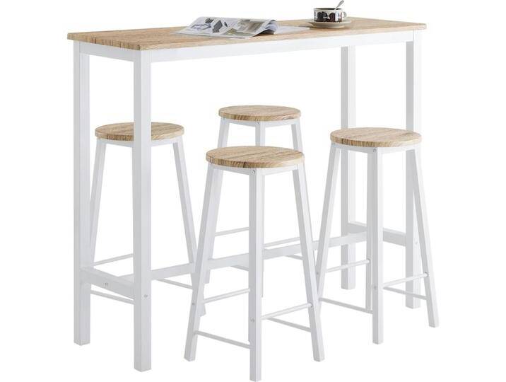 SoBuy, Bartisch, 5-teilig Bartisch mit 4 Stühlen (120 x 40 x 100 cm) von Galaxus