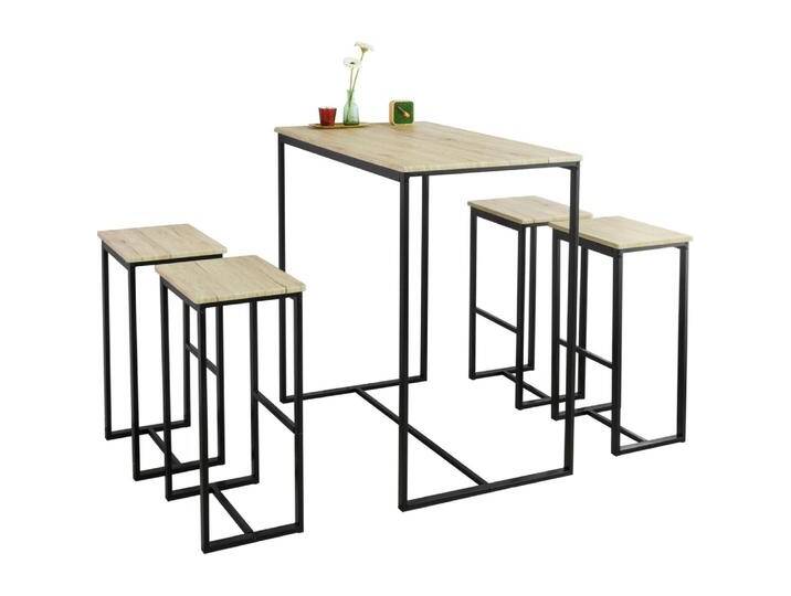 SoBuy, Bartisch, Bartisch mit 4 Hockern (100 x 96 x 60 cm) von Galaxus