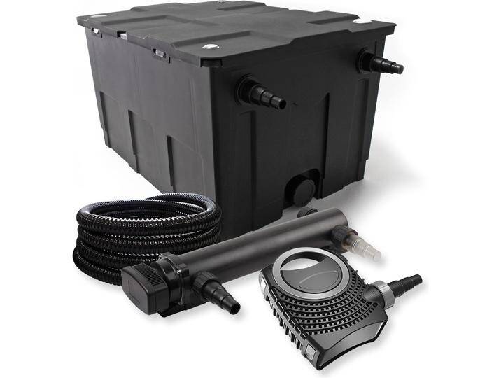 SunSun, Brunnen + Gartenteich, 1-Kammer Filter Set 60000l 36W UVC 3er Teich Klärer NEO10000 80W Pumpe Schlauch von Galaxus