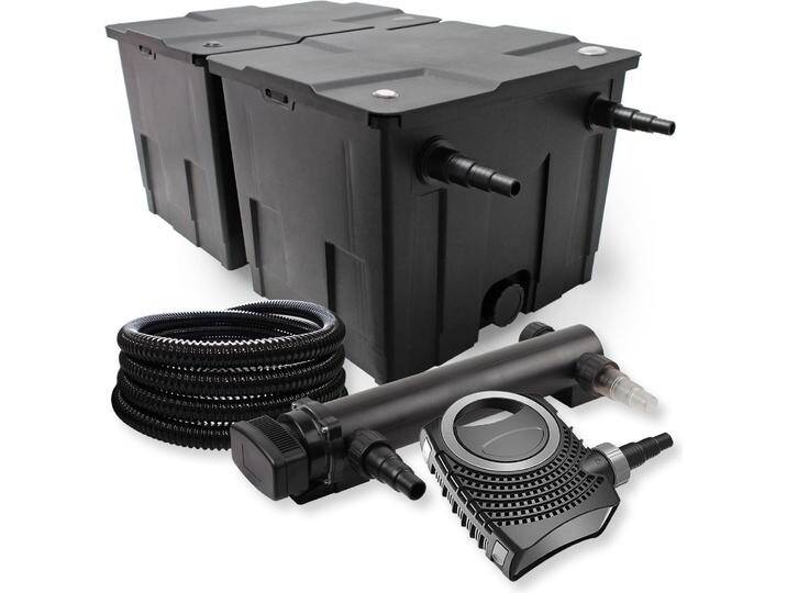 SunSun, Brunnen + Gartenteich, 2-Kammer Filter Set 60000l 36W UVC 3er Teich Klärer NEO8000 70W Pumpe Schlauch von Galaxus