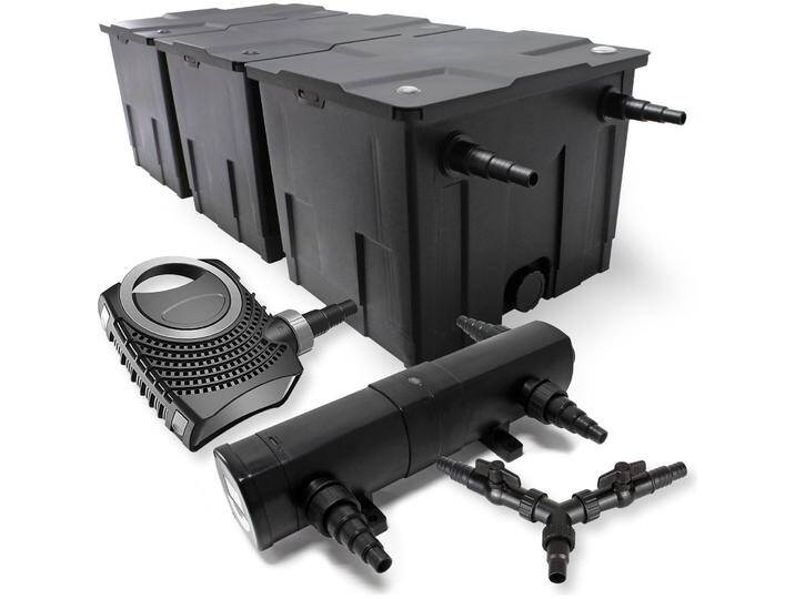 SunSun, Brunnen + Gartenteich, Filter Set 90000l Teich 18W Teichklärer NEO10000 80W Pumpe von Galaxus