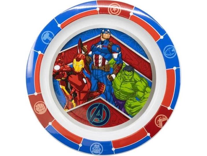 Tinisu, Kindergeschirr + Kinderbesteck, Avengers Plastik-Teller Kunststoffset fÃ¼r Kinder - Mikrowelle geeignet von Galaxus