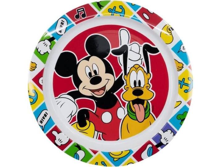 Tinisu, Kindergeschirr + Kinderbesteck, Micky Maus Pluto Plastik-Teller Kunststoffset fÃ¼r Kinder - Mikrowelle geeignet von Galaxus