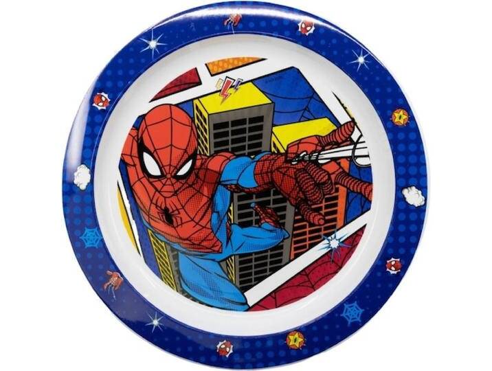 Tinisu, Kindergeschirr + Kinderbesteck, Spiderman Plastik-Teller Kunststoffset fÃ¼r Kinder - Mikrowelle geeignet von Galaxus