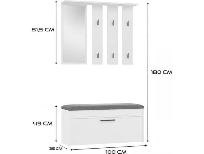 Topeshop, Vitrine + Buffetschrank, Kleiderschrank PARMA 100x35x180 cm weiss (100 x 35 x 180 cm) von Galaxus