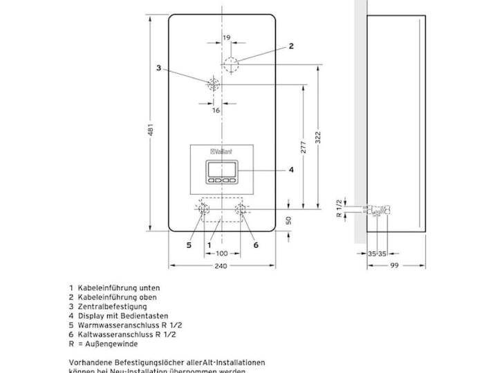Vaillant, Warmwassergerät, Elektro-Durchlauferhitzer Vaillant, Warmwassergerät, Elektro-Durchlauferhitzer von Galaxus