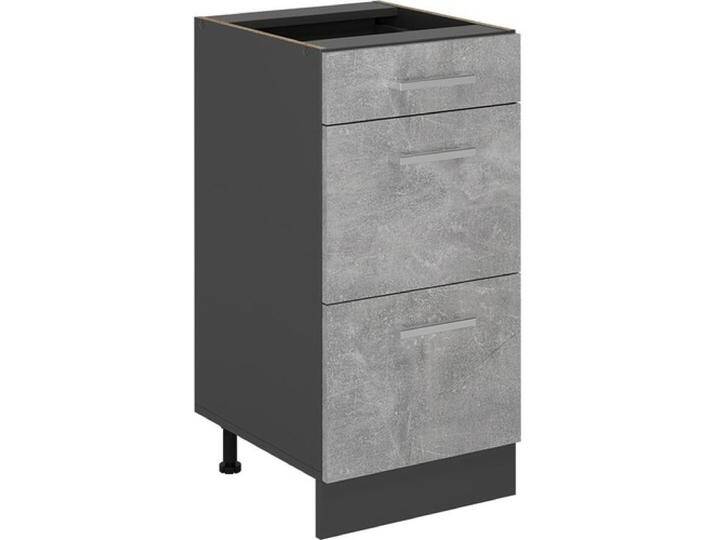 Vicco, Regal, Küchenunterschrank R-Line, Beton/Anthrazit, 40 cm mit Schubladen, ohne Arbeitsplatte von Galaxus