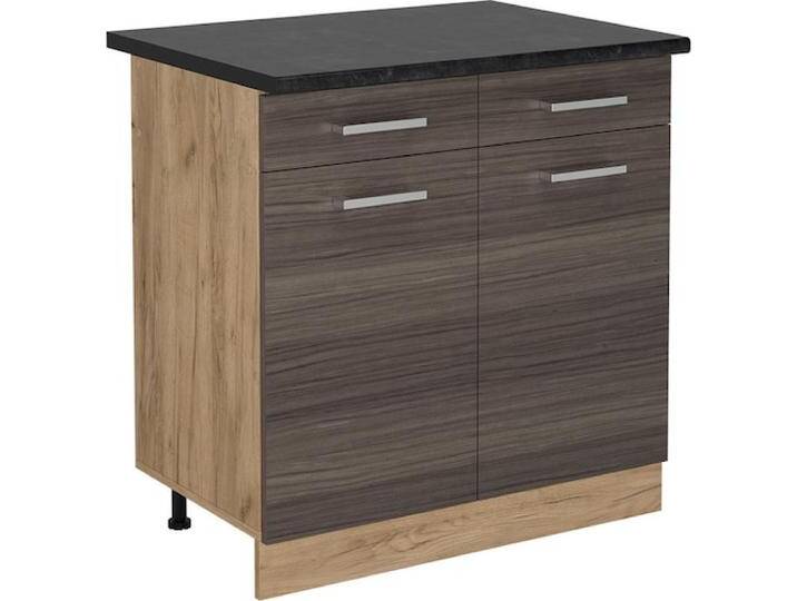 Vicco, Regal, Küchenunterschrank R-Line, Edelgrau/Goldkraft Eiche, 80 cm, AP Anthrazit von Galaxus
