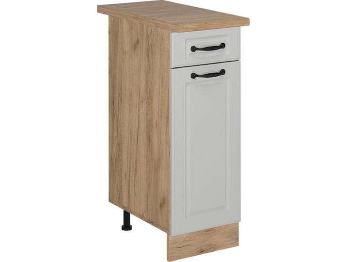 Vicco, Regal, Küchenunterschrank R-Line, Weiss Landhaus/Goldkraft Eiche, 30 cm, AP Eiche von Galaxus