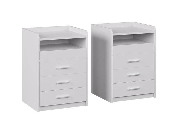 Vicco, Nachttisch, Nachttisch Edis, Weiss, 2er Set von Galaxus