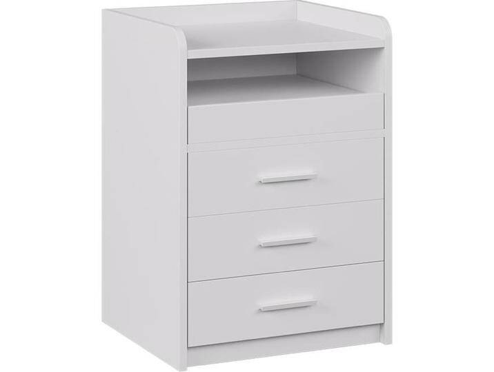 Vicco, Nachttisch, Nachttisch Edis, Weiss, 45 x 64 cm mit 3 Schubladen von Galaxus