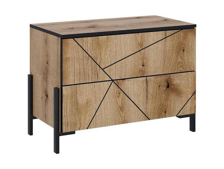 Vichy, Nachttisch, Nachttisch Hatto, Eiche, 78 x 55.2 cm mit 2 Schubladen von Galaxus