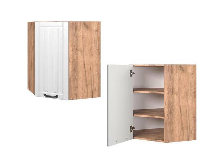 Vicco, Regal, Eckhängeschrank Fame-Line, Weiss Landhaus/Goldkraft Eiche, 57 cm von Galaxus