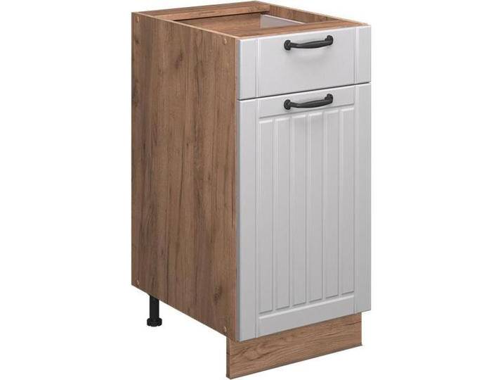 Vicco, Regal, Küchenunterschrank Fame-Line, Weiss Landhaus/Goldkraft Eiche, 40 cm, AP Marmor von Galaxus
