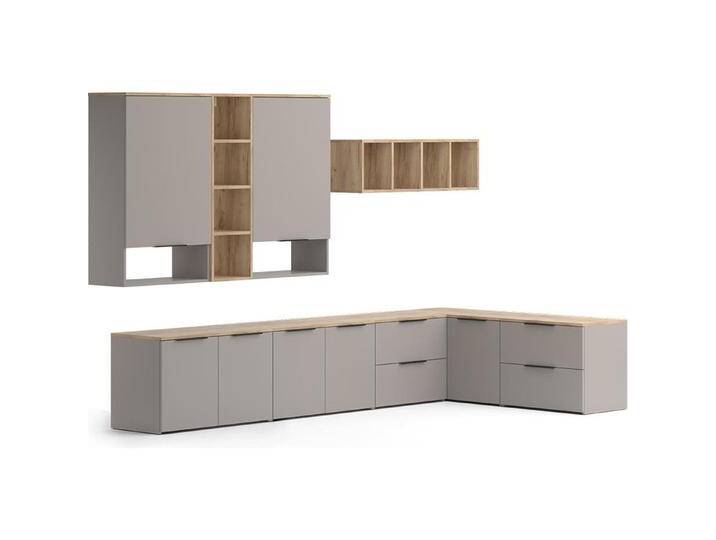 Vicco, Wohnwand, Wohnwand Wido, Greige/Sonoma, 9 Teile von Galaxus