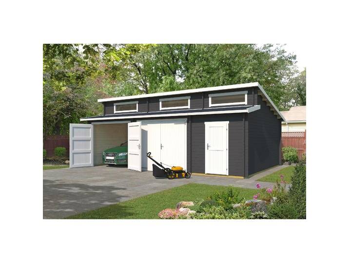Weka Holzbau, Gartenhaus + Gartenschrank, Doppelgarage 441 von Galaxus