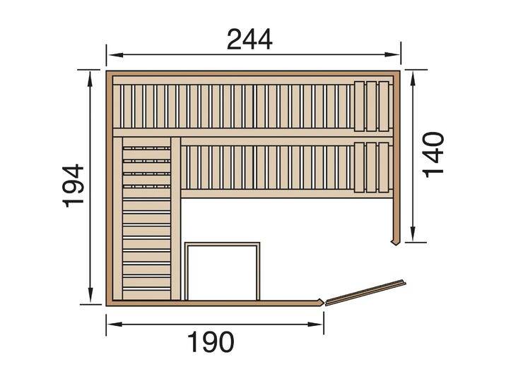 Weka Holzbau, Sauna, Element-Ecksauna VARBERG Gr. 4, HT, ohne Ofen (Ohne Ofen) von Galaxus