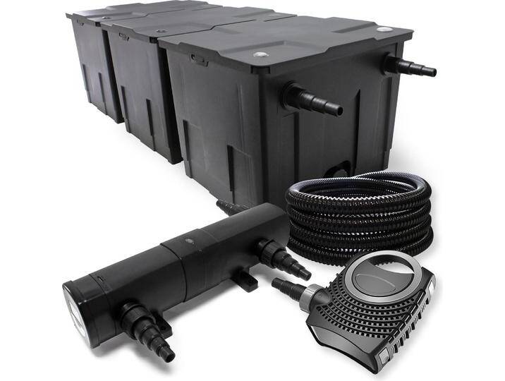 Wiltec, Brunnen + Gartenteich, Filter Set Bio Teichfilter 90000l 24W UVC Klärer SuperEco Pumpe 25m Schlauch 117 von Galaxus