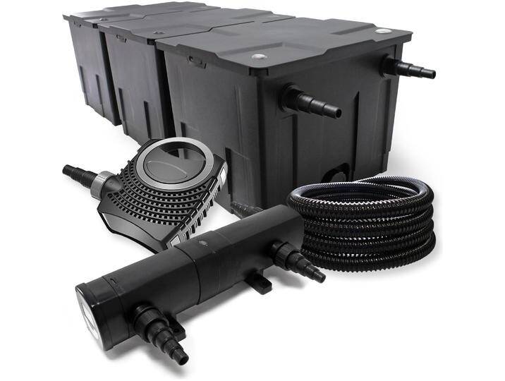 Wiltec, Brunnen + Gartenteich, Filter Set Bio Teichfilter 90000l 24W UVC Teichklärer Pumpe 25m Schlauch 102 von Galaxus