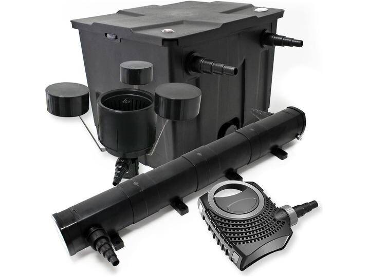 Wiltec, Brunnen + Gartenteich, Set: Teichfilter 12000l 72W UVC Klärer 80W Pumpe Skimmer 421 von Galaxus