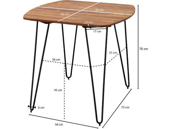 Wohnling, Esstisch, Kela (80 x 80 x 76 cm) von Galaxus