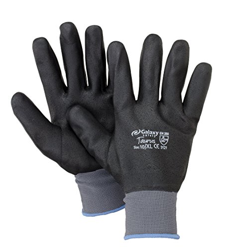 Galaxy Safety 205 10 Arbeitshandschuhe Nitril schwarz und grau 10/XL von Galaxy Safety