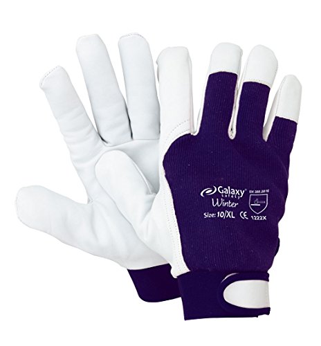 Galaxy Winter 255 Lederhandschuhe mit Stoff und Klettverschluss am Handgelenk von Galaxy Safety