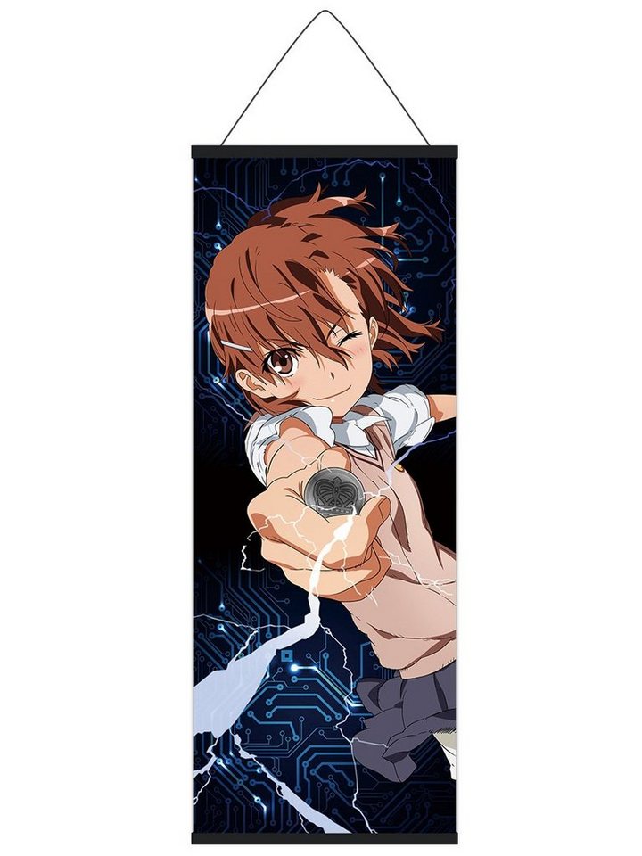 GalaxyCat Poster A Certain Scientific Railgun Rollbild aus Stoff, Kakemono 105x40cm, Mikoto Misaka, Mikoto Misaka Rollbild / Kakemono von GalaxyCat