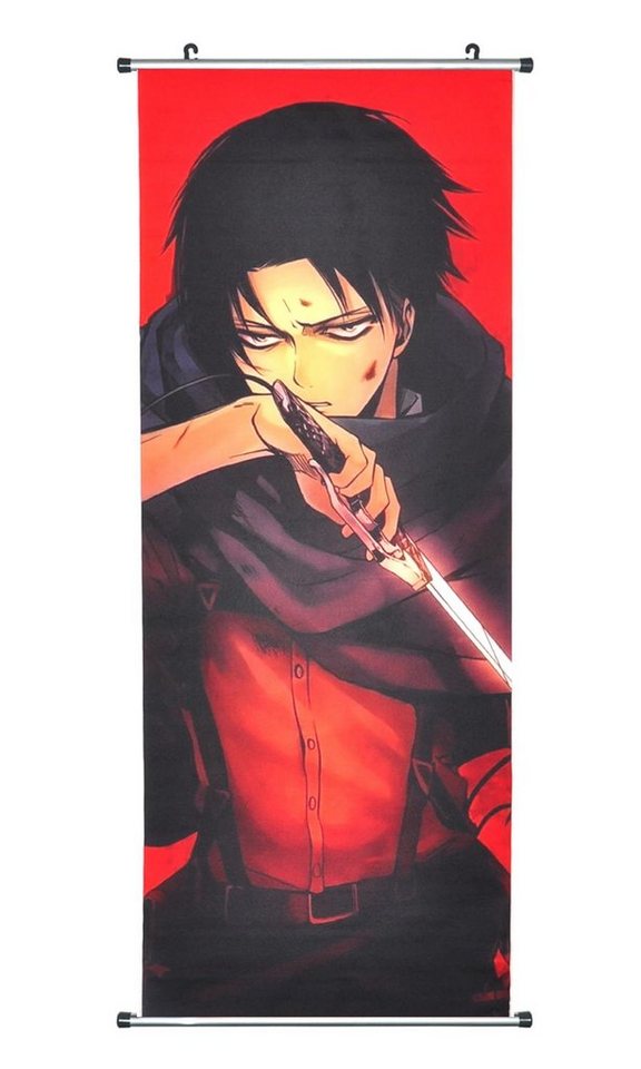 GalaxyCat Poster Großes Attack on Titan Rollbild, Kakemono aus Stoff, Poster 100x40cm, Levi Ackerman (B), Levi Ackerman Rollbild / Kakemono von GalaxyCat