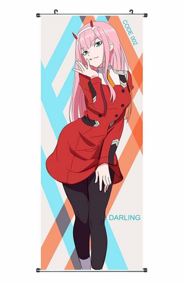 GalaxyCat Poster Großes Darling in the FranXX Rollbild / Kakemono, 100x40cm, Motiv:, Zero Two, Zero Two Rollbild / Kakemono von GalaxyCat