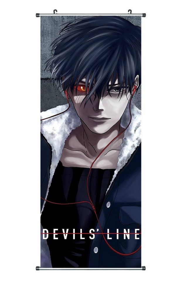 GalaxyCat Poster Großes Devils Line Rollbild, Kakemono aus Stoff, Poster 100x40cm, Yuuki Anzai, Yuuki Anzai Rollbild / Kakemono von GalaxyCat