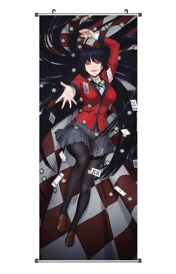 GalaxyCat Poster Großes Kakegurui Rollbild, Kakemono aus Stoff, Poster 100x40cm, Yumeko Jabami, Yumeko Jabami Rollbild / Kakemono von GalaxyCat