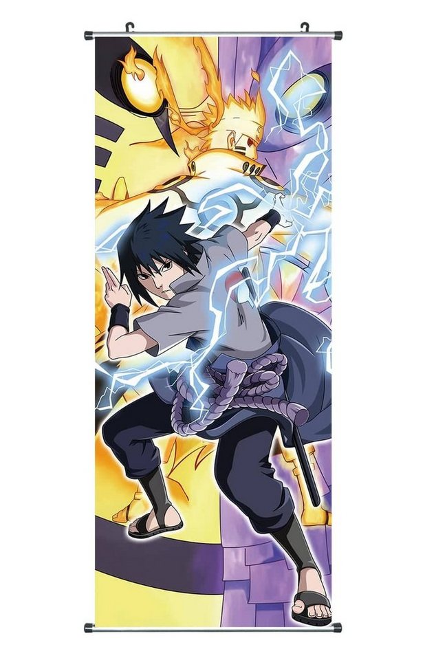 GalaxyCat Poster Großes Naruto Rollbild, Kakemono aus Stoff, Poster 100x40cm, Bijuu, Bijuu Moodo Sasuke Uchiha, Bijuu Moodo Sasuke Uchiha Rollbild / Kakemono von GalaxyCat