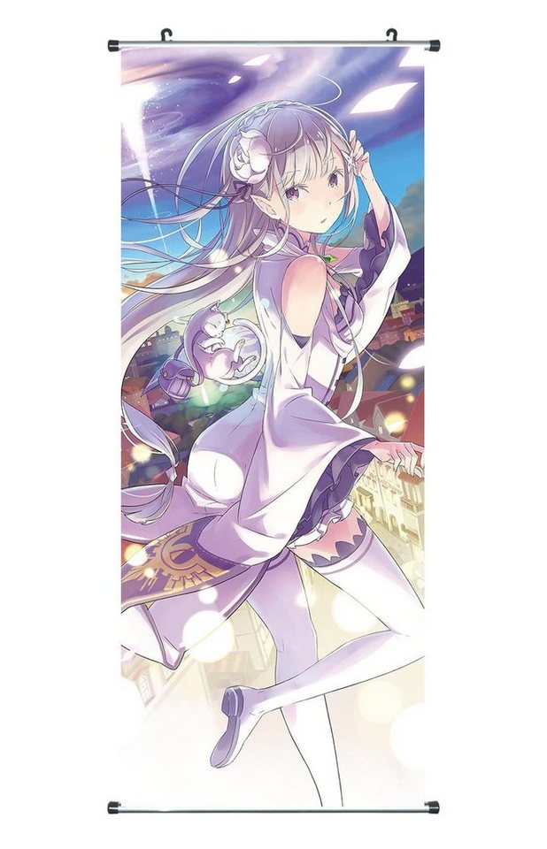 GalaxyCat Poster Großes Re:Zero Rollbild, Kakemono aus Stoff, Emilia, Emilia Rollbild / Kakemono von GalaxyCat