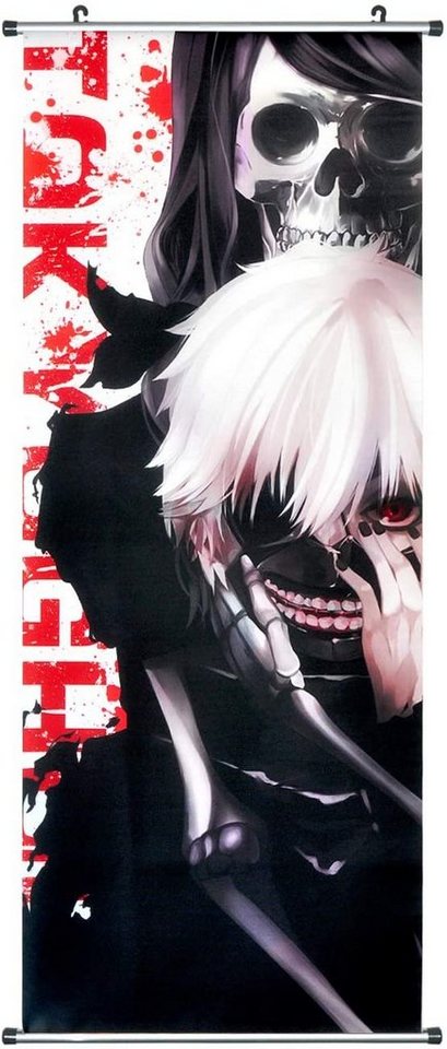 GalaxyCat Poster Großes Tokyo Ghoul Rollbild, Kakemono aus Stoff, 100x40cm, Motive:, Ken Kaneki & Liz Kamishiro, Ken Kaneki & Liz Kamishiro Rollbild von GalaxyCat