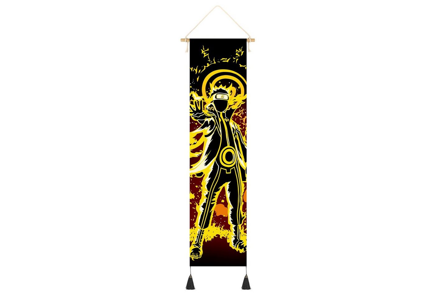 GalaxyCat Poster Hochwertiges Naruto Rollbild aus Stoff, Kakemono 142x33cm, Inkl., Kyuubi Chakura Moodo, Naruto Rollbild / Wallscroll von GalaxyCat