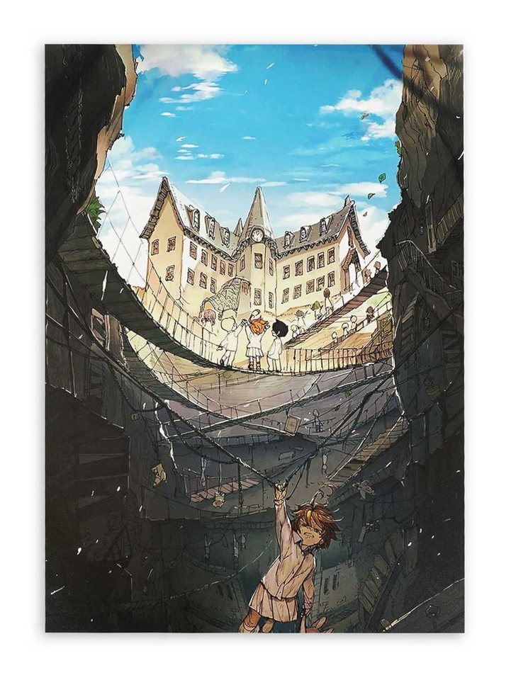 GalaxyCat Poster Hochwertiges The Promised Neverland Wandbild auf Hartschaumplatte, Grace Field House, Grace Field House Wandbild von GalaxyCat