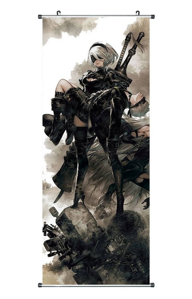 GalaxyCat Poster NieR Automata Rollbild I Kakemono aus Stoff I Poster 100x40cm I Motive, YoRHa 2B & 9S, YoRHa 2B & 9S Rollbild / Wallscroll von GalaxyCat