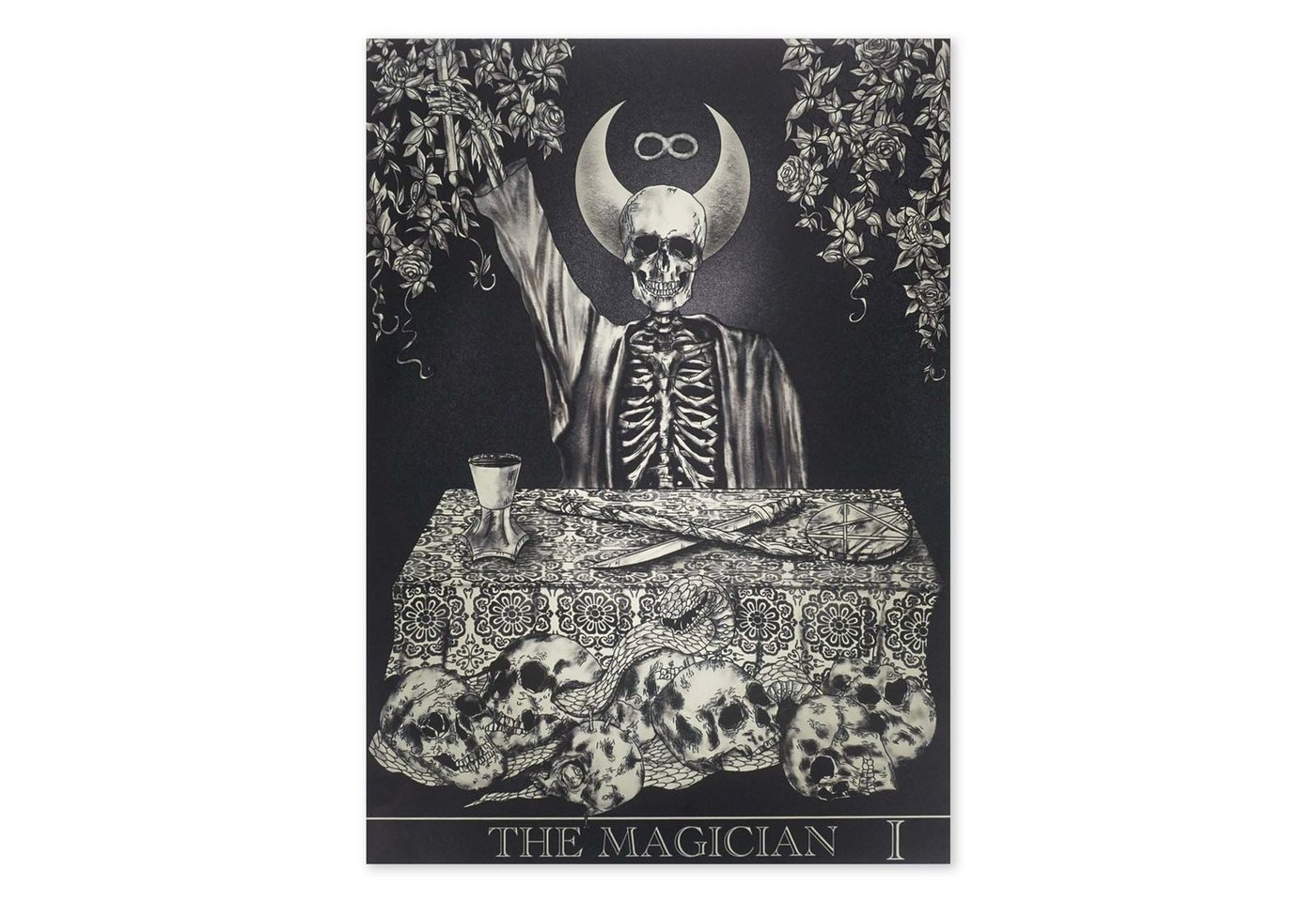 GalaxyCat Poster Tarot Wandbild im Gothic Stil, Poster auf Hartschaumplatte 30x42cm, Der Magier, Gothic Wandbild mit Der Magier von GalaxyCat