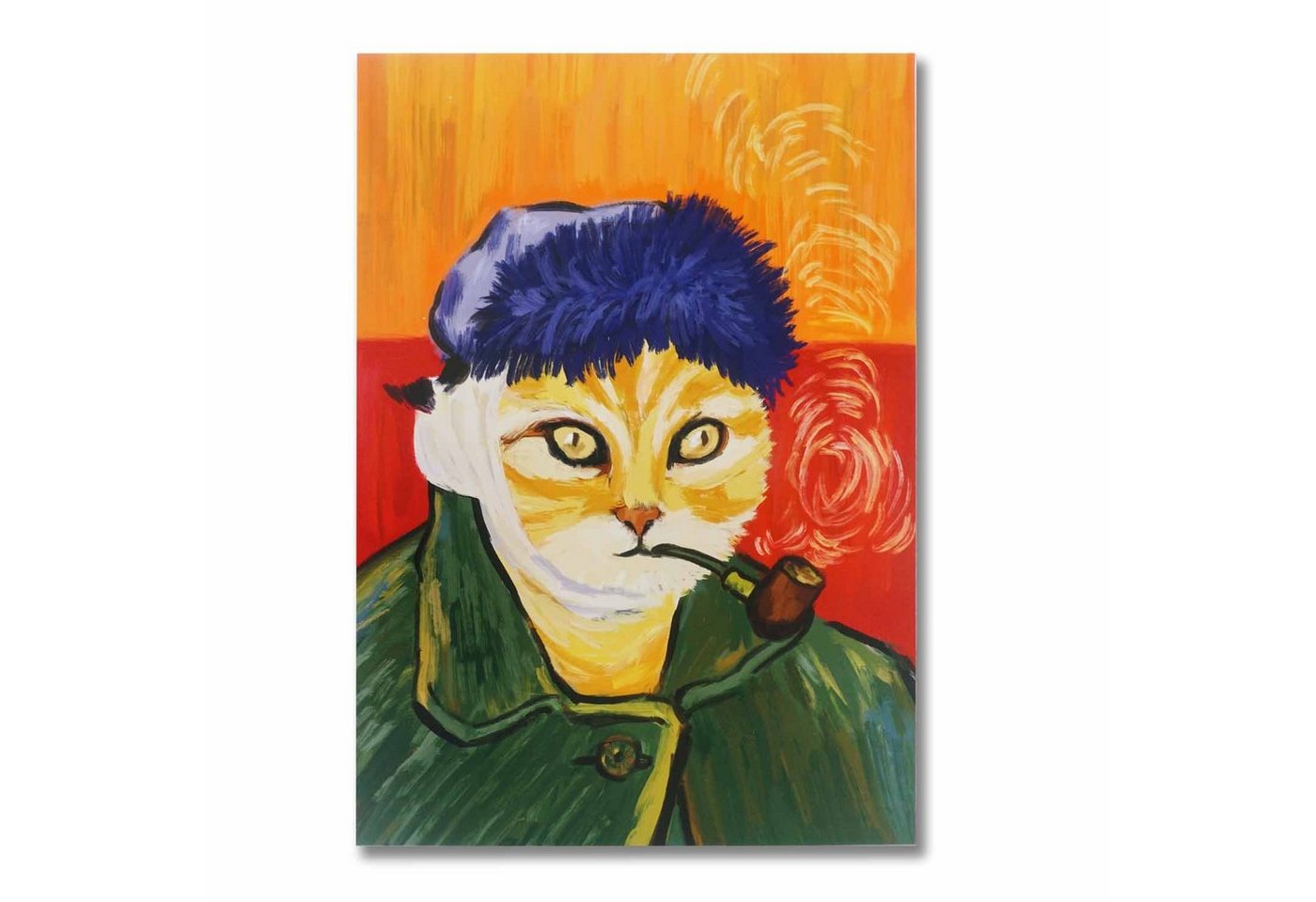 GalaxyCat Poster Wandbild mit Tieren im Vincent van Gogh Stil, Katze, Wandbild mit Katze im van Gogh Stil von GalaxyCat