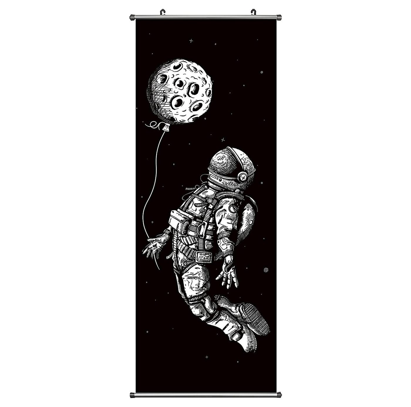 GalaxyCat Poster Weltall / Raumfahrt Kakemono, Rollbild aus Stoff 100x40cm, Motiv:, Astronaut, Raumfahrt Rollbild / Wallscroll von GalaxyCat