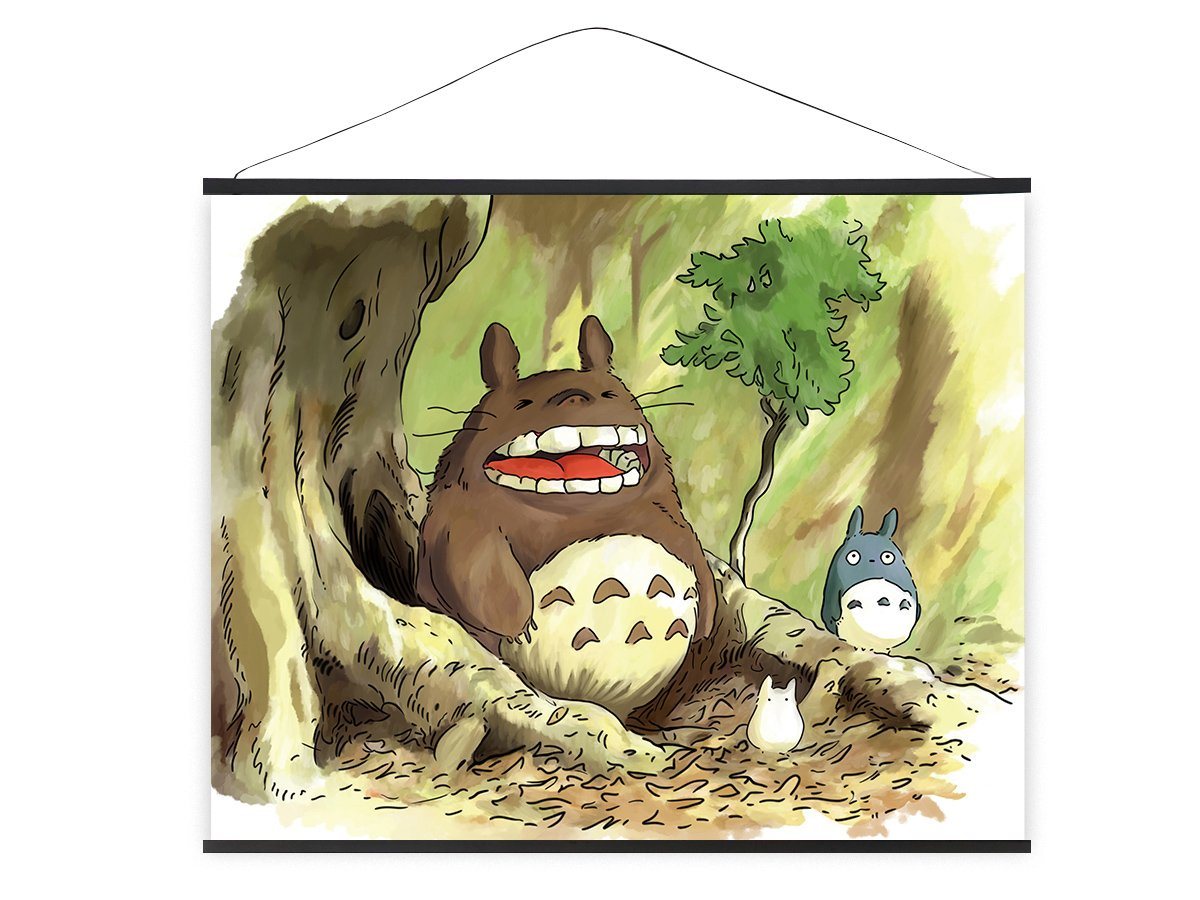 GalaxyCat Poster XXL Totoro Rollbild aus Stoff, Kakemono 100x81cm, Großes Anime Wandb, Chibi, Chu, Totoro, Chibi, Chu, Totoro Rollbild / Kakemono von GalaxyCat